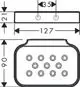 Seifenschale mit eloxierter Oberfläche, ausgestattet mit mehreren Löchern zur Wasserableitung. Die Form ist leicht abgerundet. Modell von AXOR, geeignet für Wandmontage.
